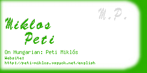 miklos peti business card